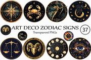 Art Deco Zodiac Signs Clipart PNG, an Illustration by Craft Nest (Thumbnail 1 of 5)