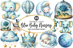 Little Prince Blue Baby Nursery Clip, an Illustration by SinaCreation