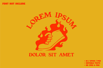 red flaming shoes silhouette logo, a Branding & Logo Template by Judsart
