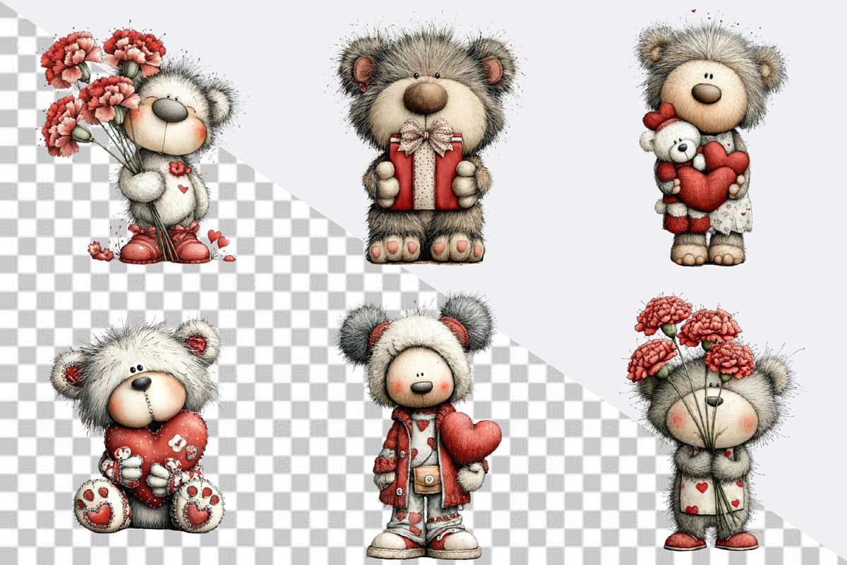 Whimsical Easter Teddy Bear Clipart, an Illustration by SVGArt (Photo 4 of 7)