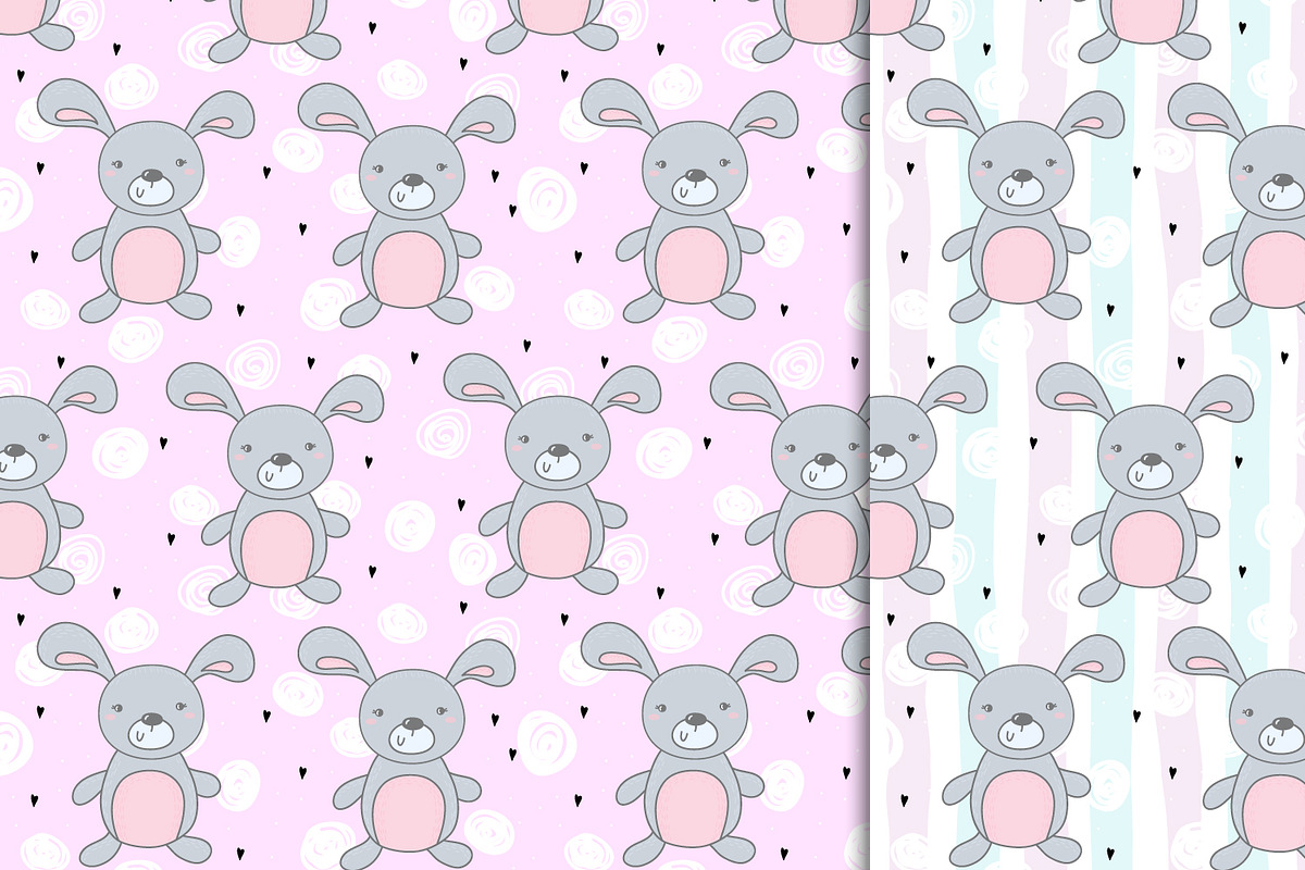 Cute rabbits patterns colection!, a Pattern Graphic by Irene_Boiko_ART (Photo 18 of 21)