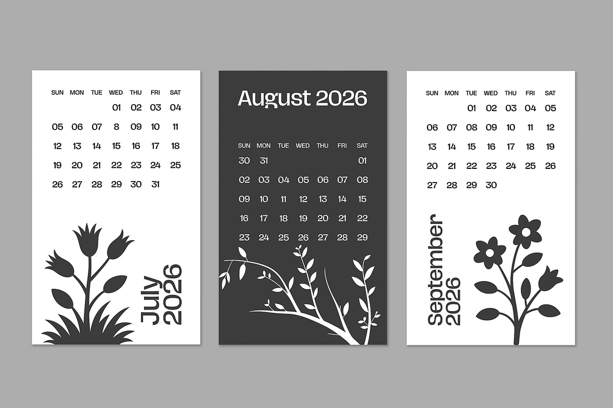 Black & White 2026 Wall Calendar, a Stationery Template by ContestDesign (Photo 4 of 5)