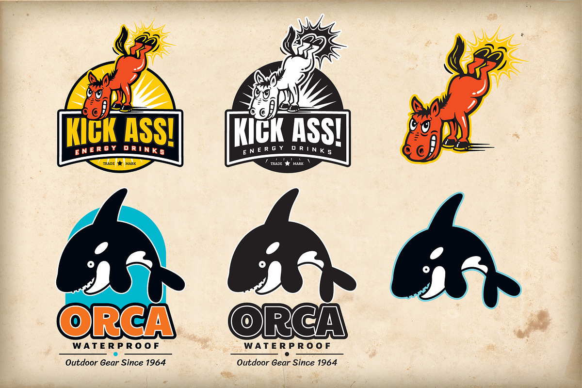 Character Logo Set  –  Volume 1, a Branding & Logo Template by Graphic Bandits (Photo 6 of 11)