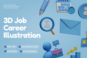 3D Job Career Illustration, an Object Graphic by Illustrava