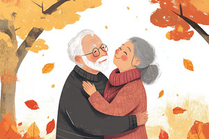 A joyful elderly couple in love, a Photo by Pavel_design