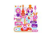 Audio Production And Music Studio, an Illustration by danjazzia (Thumbnail 3 of 3)