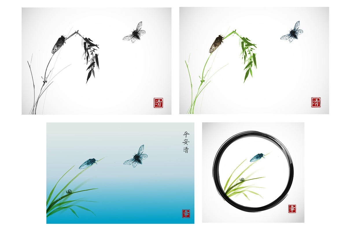 Japanese ink painting sumi-e, part 4, a Graphic by Elina_Li (Photo 7 of 7)