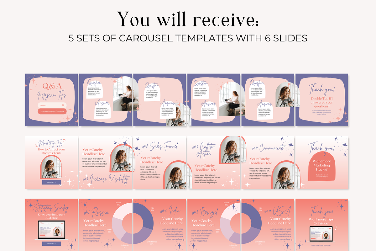 Instagram Carousel Post Bold Canva, a Social Media Template by HerstedHertz (Photo 3 of 10)