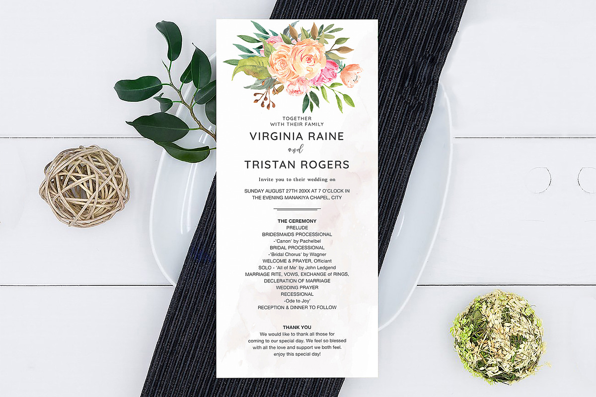 Wedding Program Template Canva, an Invitation Template by ShineOnWedding (Photo 5 of 8)