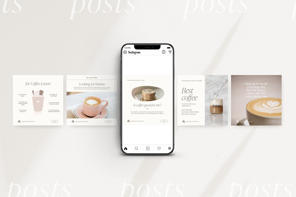 Canva Coffee Shop templates, a Social Media Template by LiliesandBerries (Photo 19 of 23)