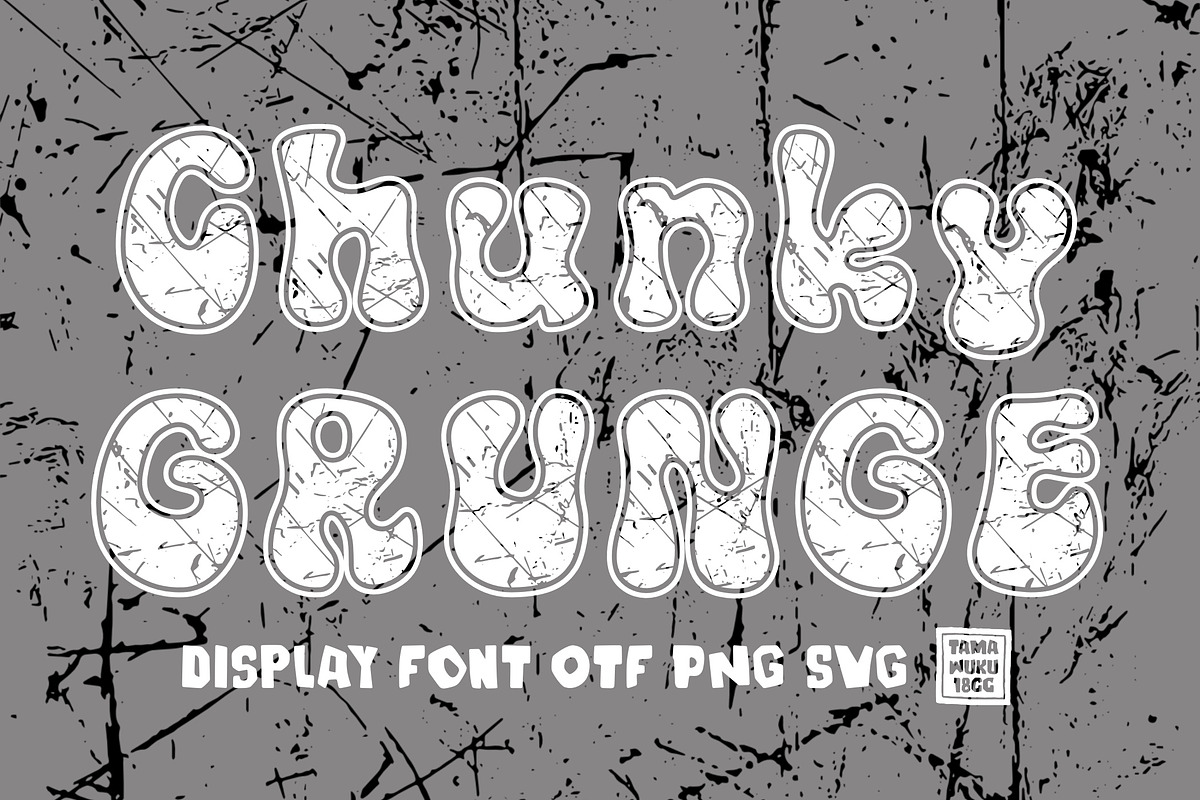 Chunky Grunge OTF PNG SVG, a Symbol Font by DREAMs Soul G. (Photo 1 of 4)