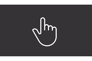 Animated Finger White Linear Icon