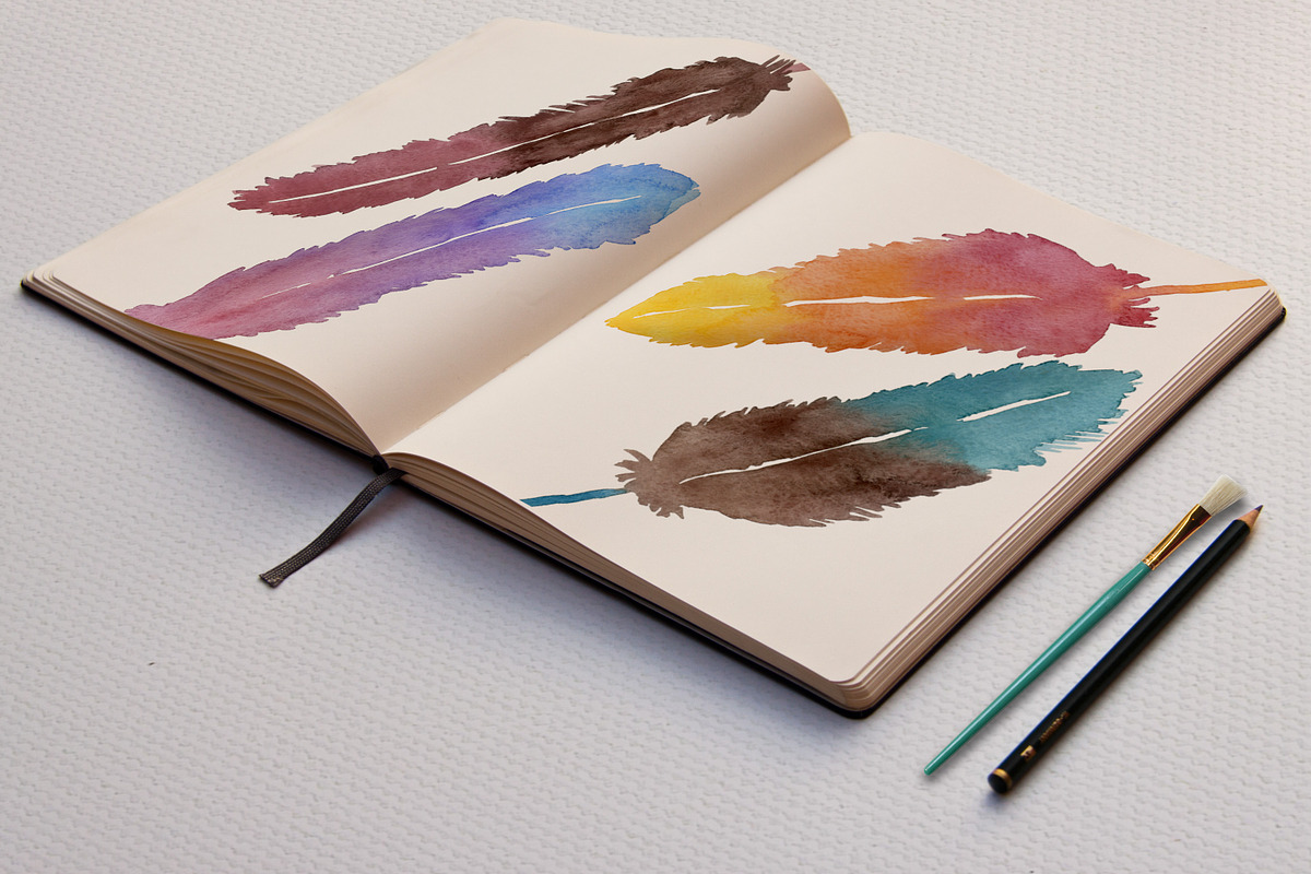 Watercolor Feathers Vol #1, a Texture Graphic by Studio Elle Squared (Photo 4 of 4)