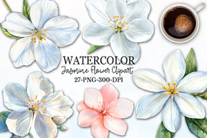 Jasmine Flower Bloom Clipart, an Illustration by Rose Art