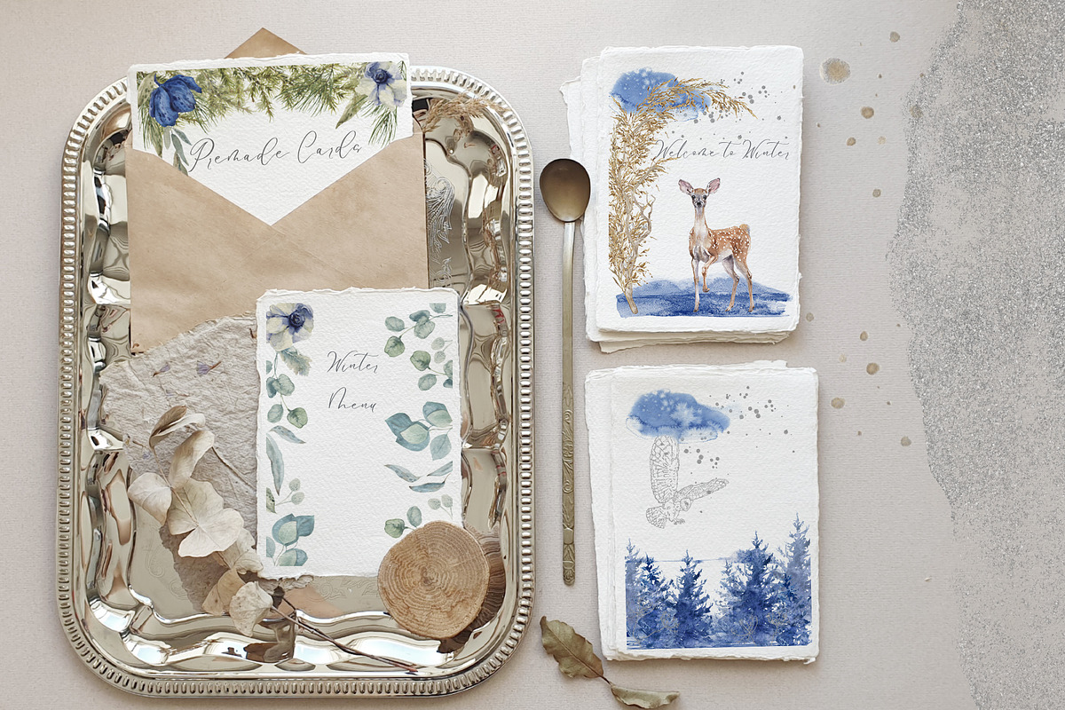 Winter Woodland Watercolor, an Animal Illustration by Cat In Colour (Photo 2 of 12)