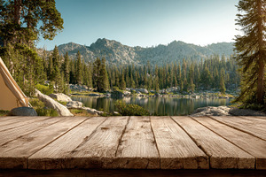 Scenic view of a calm lake, a Photo by Pavel_design