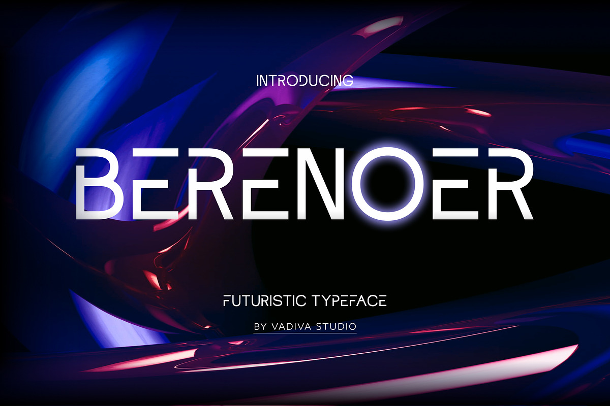 Berenoer – Futuristic Typeface, a Sans Serif Font by Vadovastd (Photo 1 of 10)