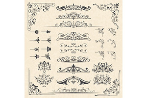 Calligraphy Borders Corners. Classic