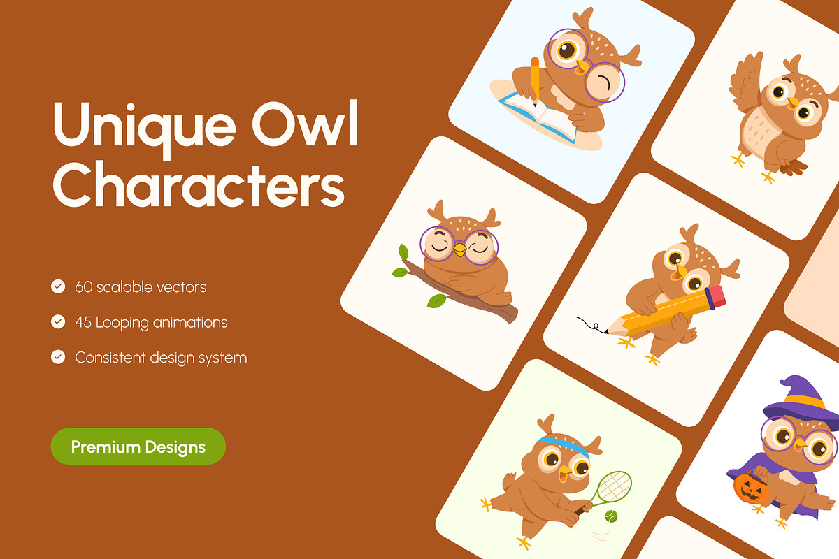 90 Owl Illustration Bundle, an Animal Illustration by Brickclay (Photo 1 of 9)