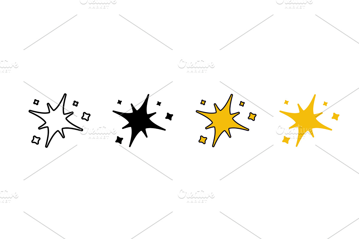 Black and yellow and outline twinkle, an Object Illustration by skripnikbb