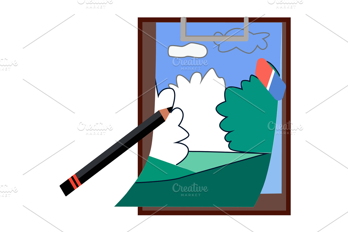 Art hand sketch paint isolated, an Illustration by vectorpointstudio