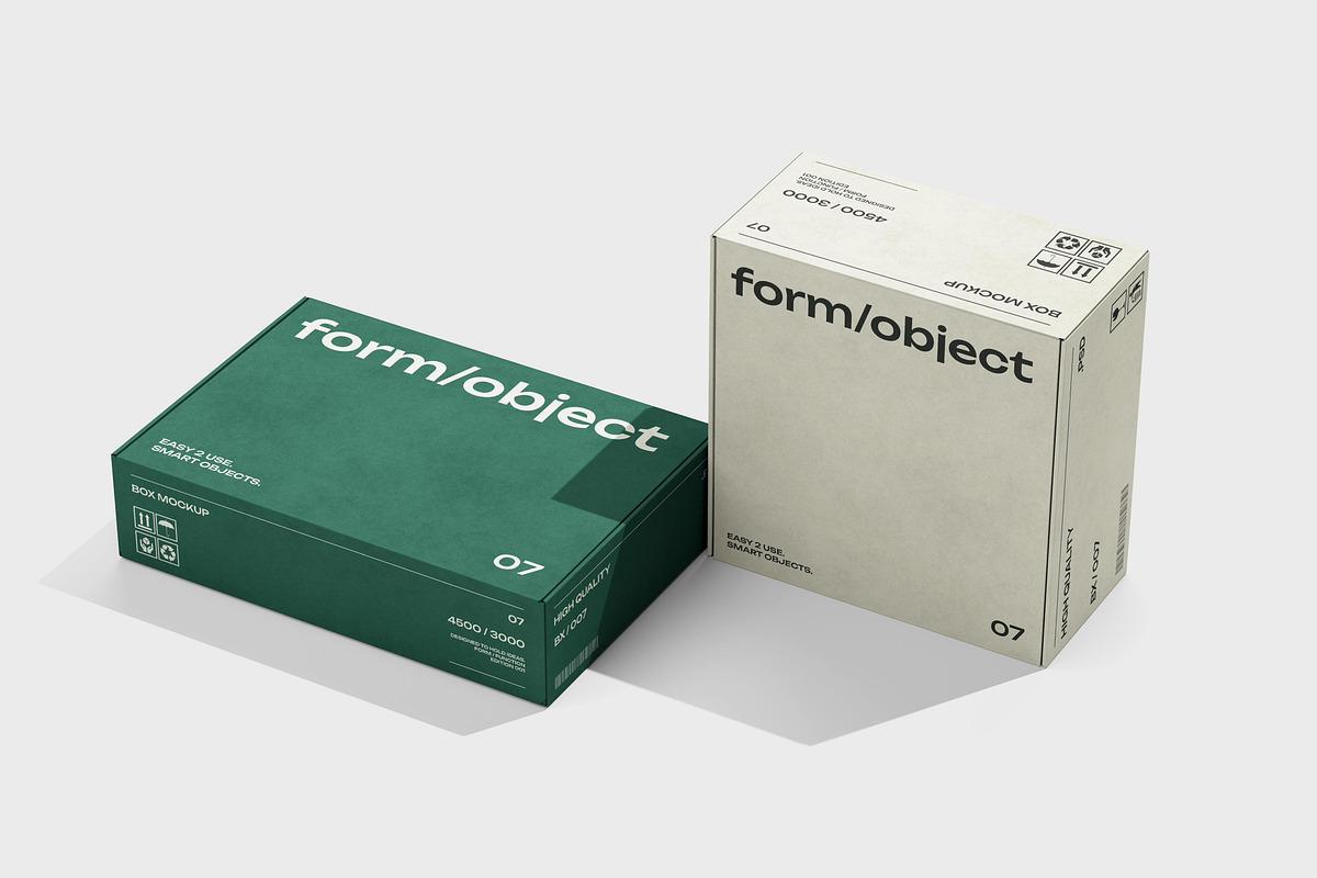 Two Cardboard Boxes Mockup, a Packaging Mockup by Design Squad