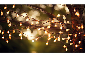 close bokeh string lights ai, a Background Photo by pikepicture