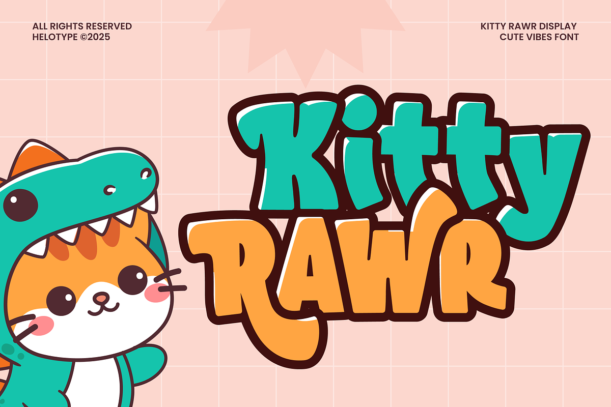 Kitty Rawr Cute Display Font, a Font by Helotype (Photo 1 of 9)