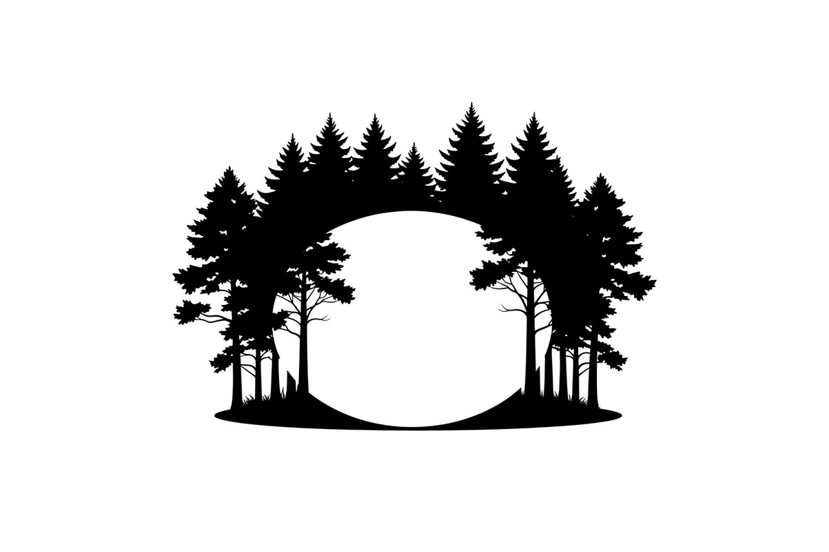 Forest Frame Silhouette SVG Bundle, an Illustration by jahid234 (Photo 7 of 51)