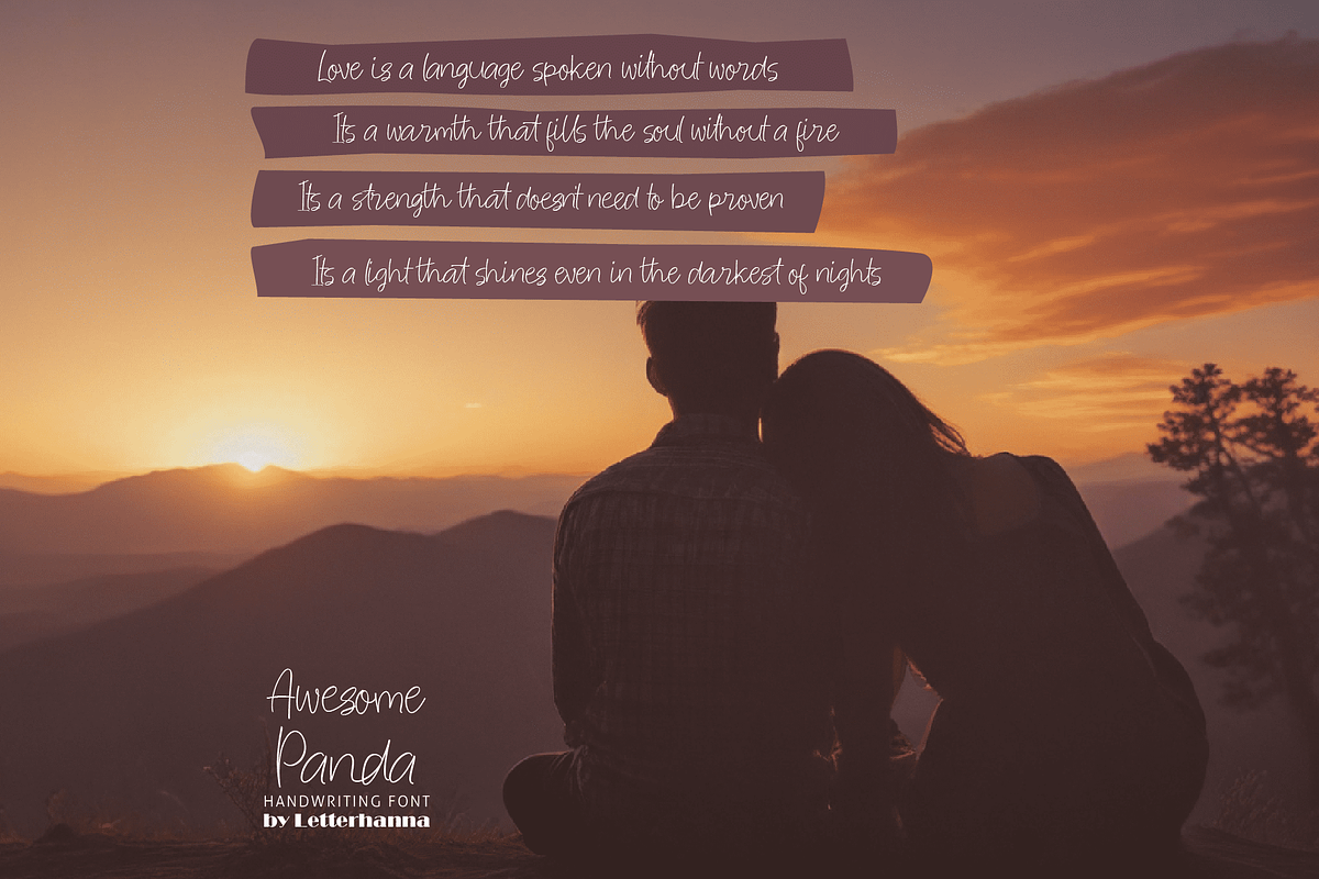 Awesome Panda Font, a Handwritten Font by Letterhanna Studio (Photo 7 of 16)