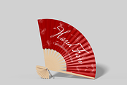 Hand Fan Mockup, a Merchandise Mockup by Bartama Graphic (Thumbnail 3 of 4)