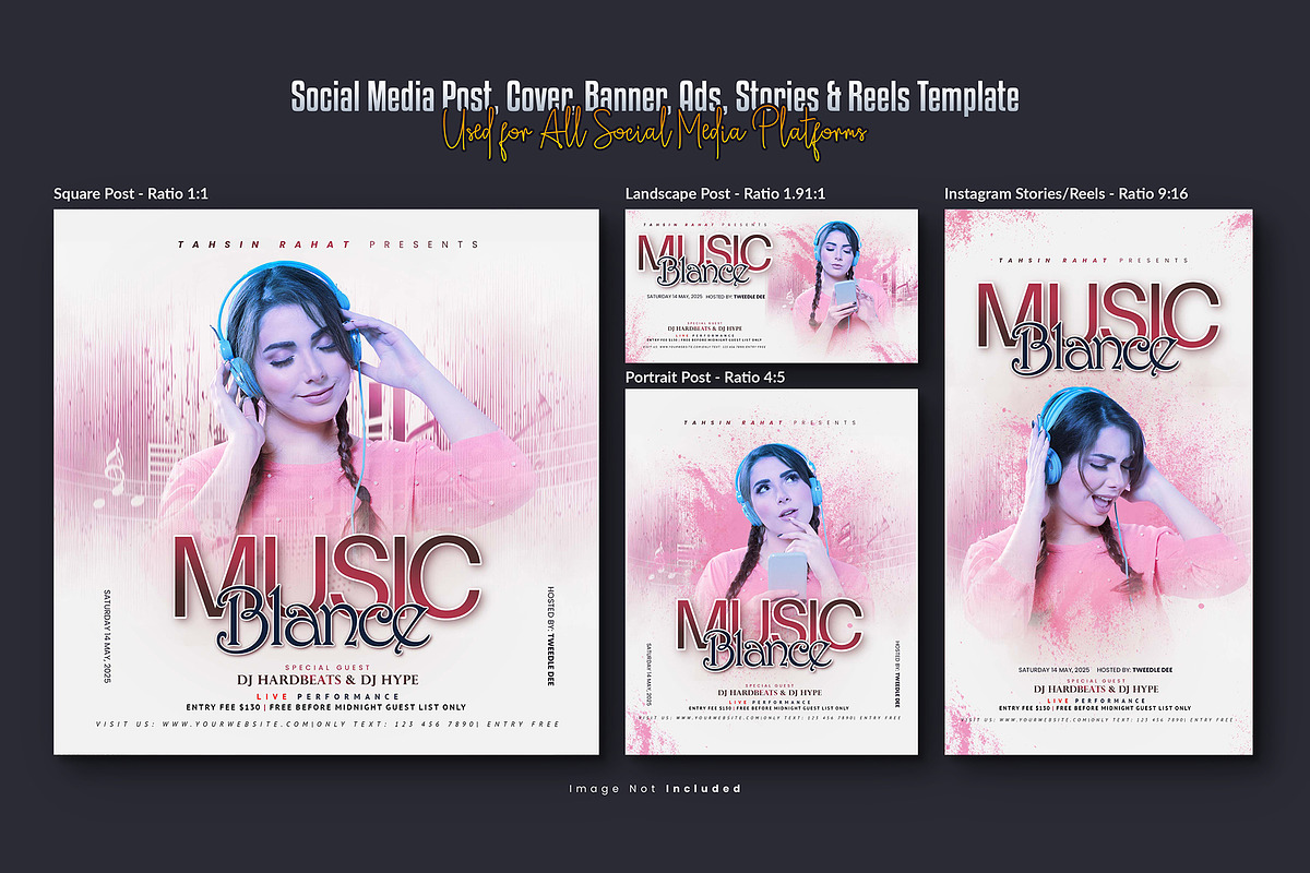 Live Music Social Media Post Set, a Social Media Template by Creative_View (Photo 4 of 8)