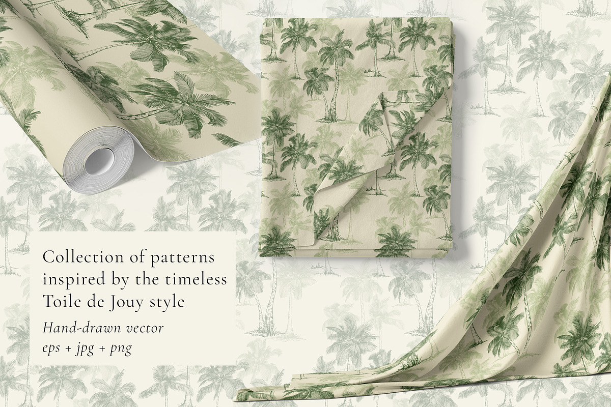 Green Palm Patterns Tropical Forest, a Decorative Illustration by Jeanna Draw (Photo 4 of 14)