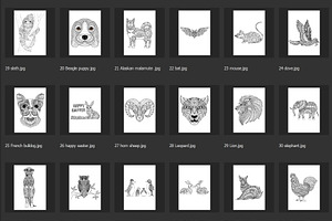 150 Animals For Adult Coloring Book