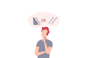 Young Man Trying to Make Decision, a Person Illustration by TopVectors