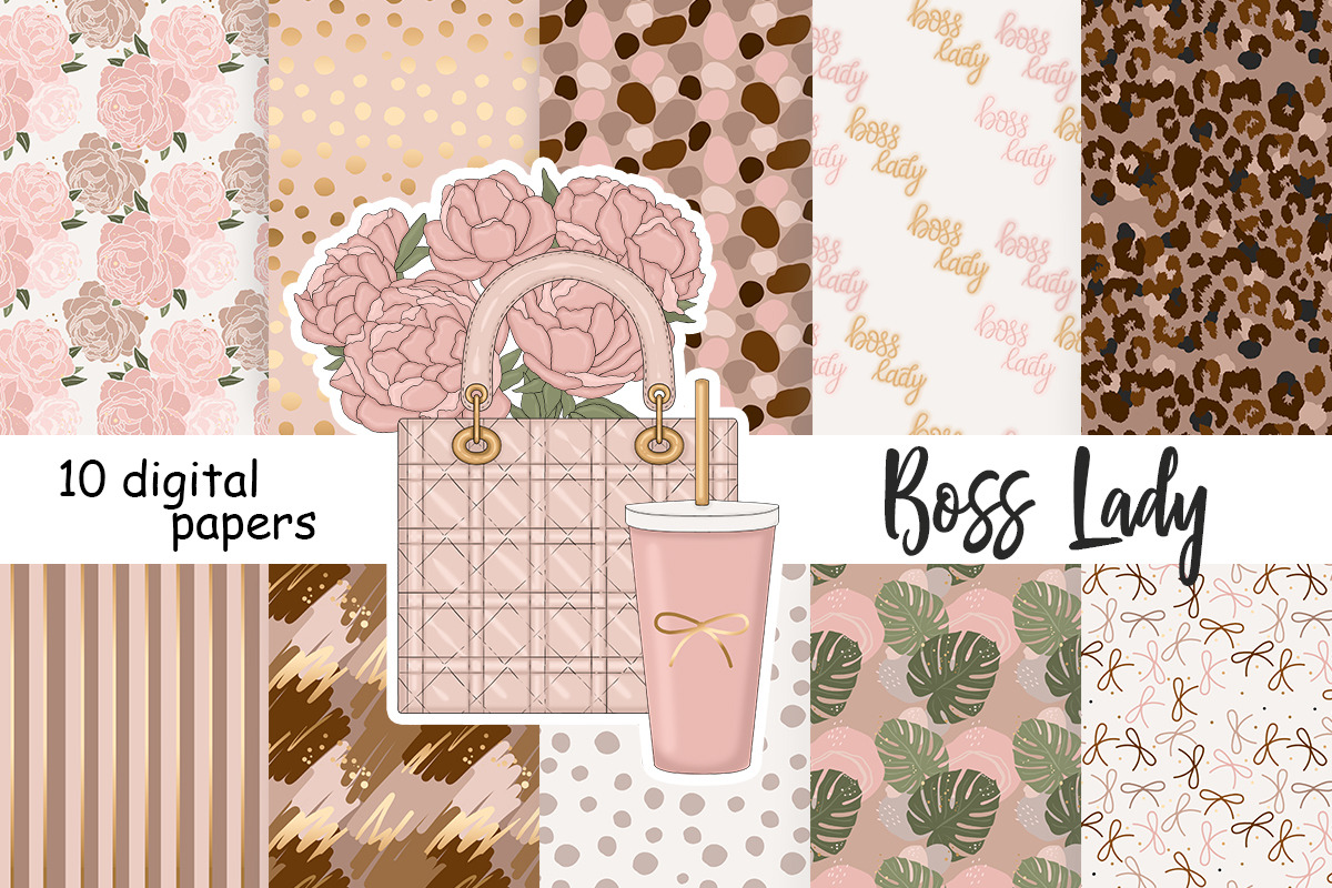 Boss Lady Digital Paper, a Pattern Graphic by GlamArtZhanna (Photo 3 of 3)
