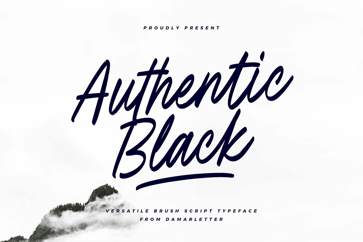 Authentic Black brush script, a Script Font by Damarletter (Photo 1 of 10)