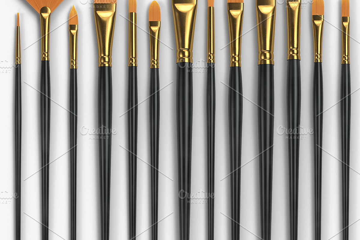 Set of brushes on a transparent back, an Arts & Entertainment Photo by Tempera (Photo 2 of 3)