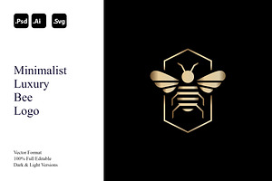 Minimalist Luxury Bee Logo, a Branding & Logo Template by Luxury Logos