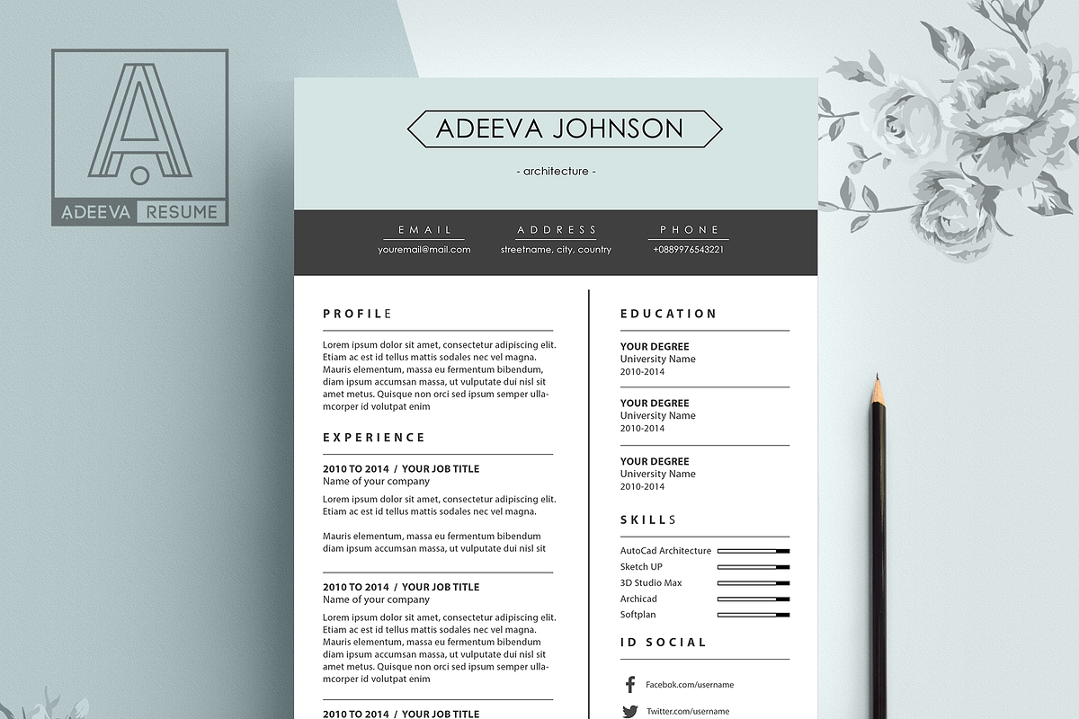 Clean Resume Template Johnson, a Resume Template by AdeevaResume (Photo 2 of 4)