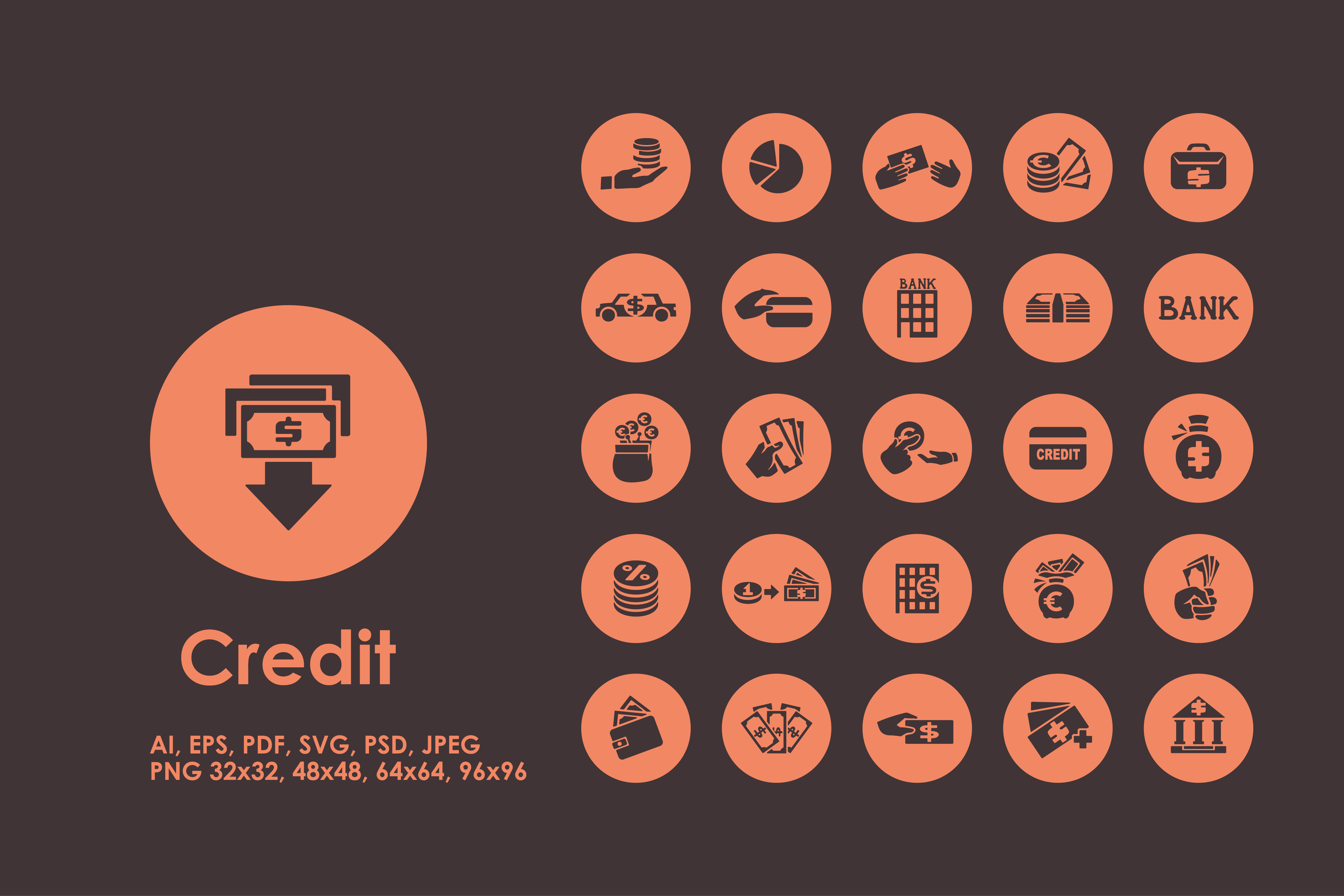 Credit icons, an Outline Icon by Palau