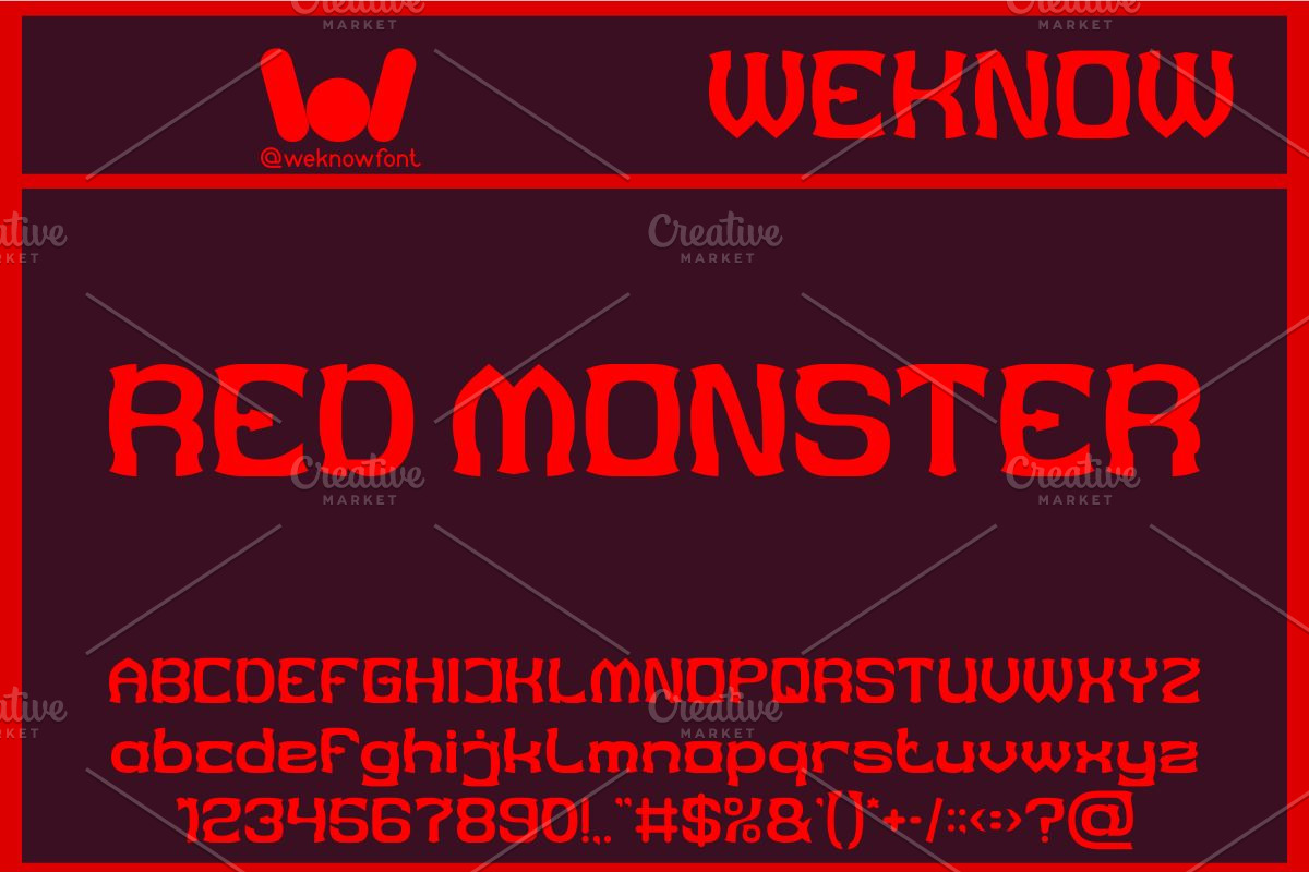 Red Monster font, a Font by weknow (Photo 1 of 8)