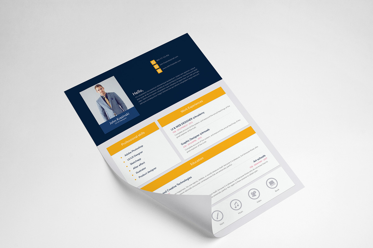 Resume/Cv, a Resume Template by Graphicalark (Photo 2 of 3)