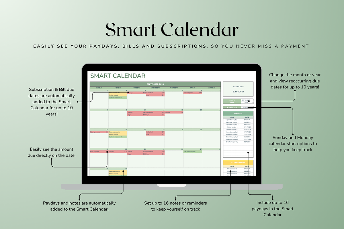 Ultimate Monthly Budget - Green, a Templates & Theme by The Creative Plans co (Photo 8 of 10)