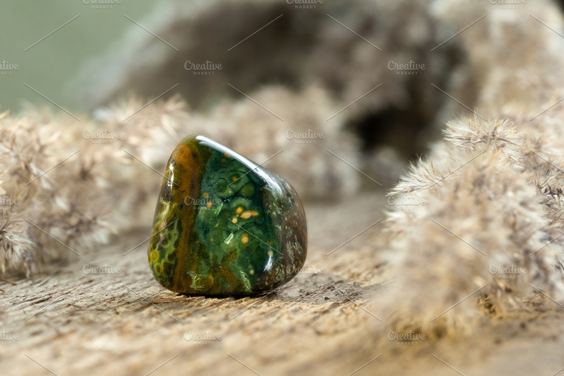 Ocean Jasper Tumbled Gem Stone, an Industrial Photo by Andriana Syvanych