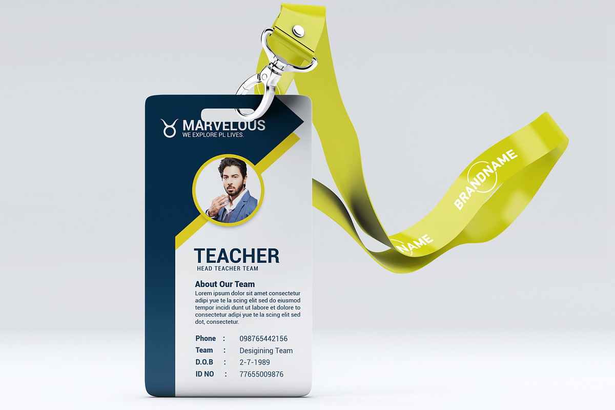 Teacher Identity Card, a Stationery Template by Business Flyers (Photo 1 of 4)