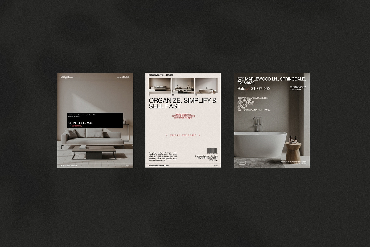 Real Estate Instagram Post Kit, a Social Media Template by Prapti Design (Photo 2 of 10)