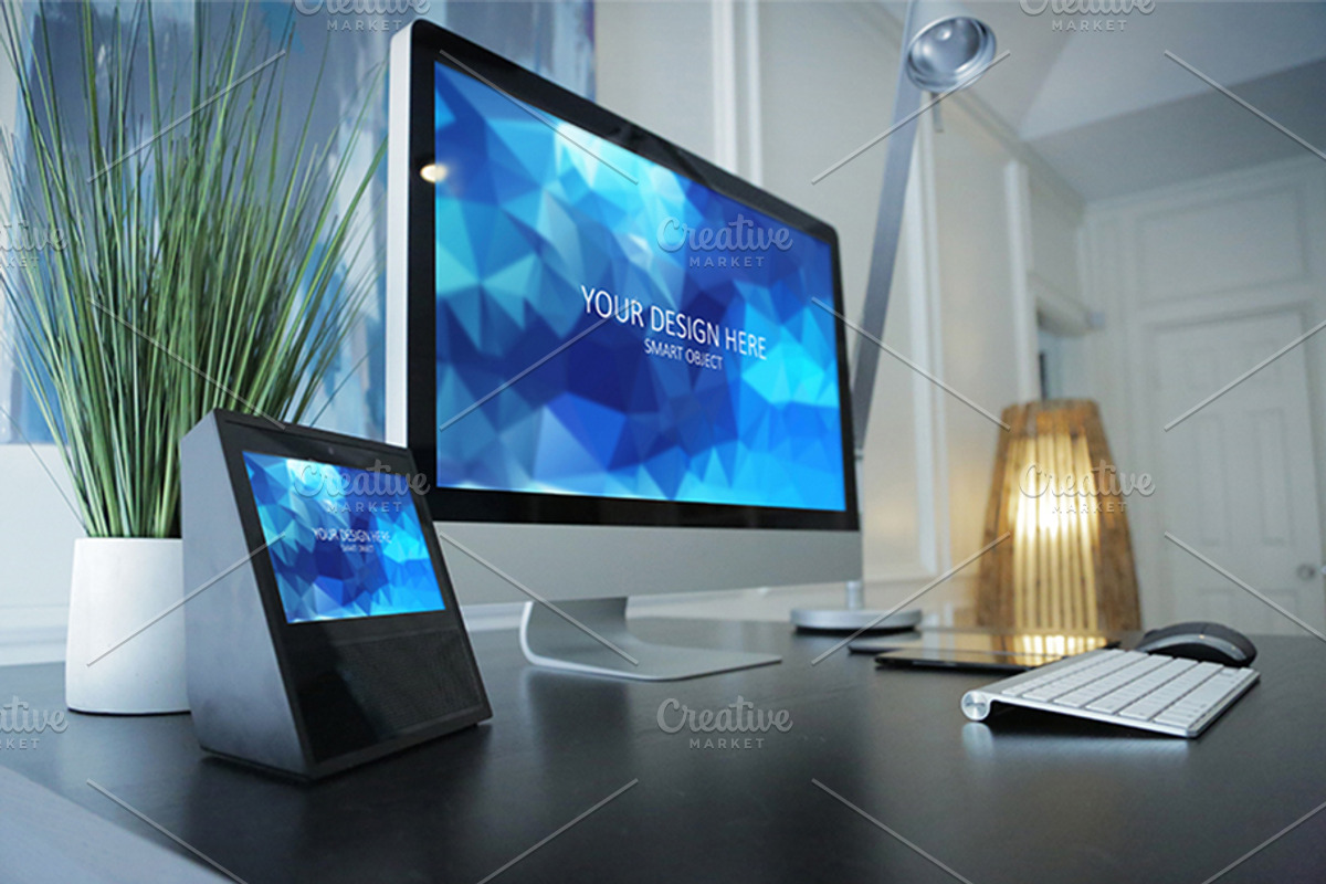 Echo Show Workstation PSD Mockups, an iPhone Mockup by Shop Mockpro (Photo 18 of 19)