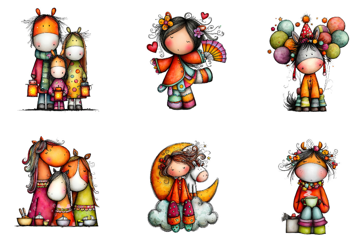 Chinese New Year Horse clipart, an Illustration by CreationArt (Photo 2 of 5)