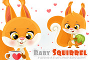 Cute cartoon baby squirrel, an Animal Illustration by Azuzlikus (Thumbnail 1 of 3)